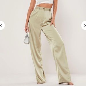 Missguided Beige Satin Pants
